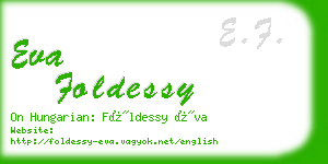 eva foldessy business card