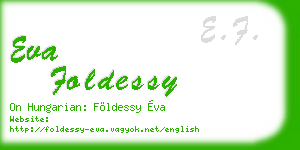 eva foldessy business card